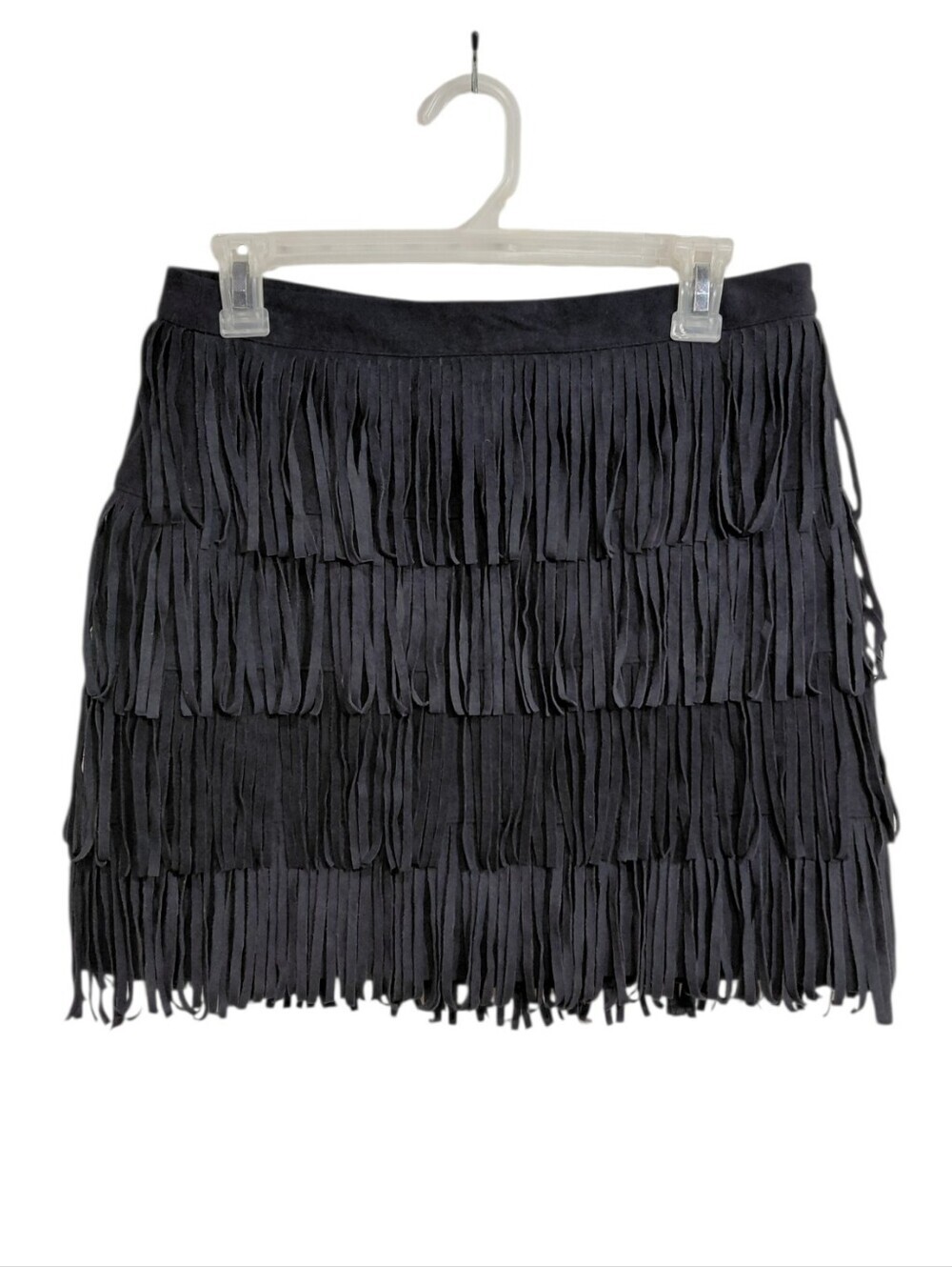 Abercrombie & Fitch Black Tiered Fringe Mini Skirt